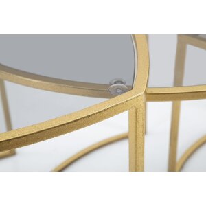 Mauro Ferretti bočný stolík Triangle set 3 Ø 60x50-50x45-40x40 cm zlatý