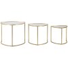 Mauro Ferretti bočný stolík Triangle set 3 Ø 60x50-50x45-40x40 cm zlatý