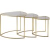 Mauro Ferretti bočný stolík Triangle set 3 Ø 60x50-50x45-40x40 cm zlatý