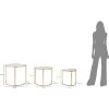 Mauro Ferretti bočný stolík Triangle set 3 Ø 60x50-50x45-40x40 cm zlatý