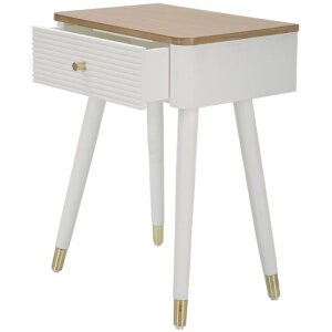 Mauro Ferretti Matera nočný stolík 45x32x62 cm bielo-hnedý