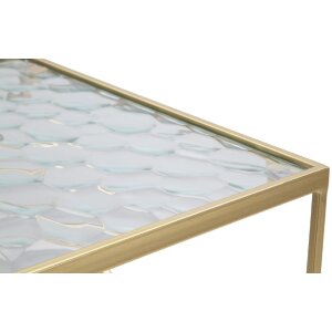 Mauro Ferretti súprava postranných stolíkov Glassy 2ks 31,5x31,5x68 a 28x28x64 cm zlatá