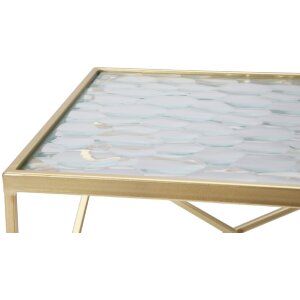 Mauro Ferretti súprava postranných stolíkov Glassy 2ks 31,5x31,5x68 a 28x28x64 cm zlatá