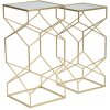 Mauro Ferretti súprava postranných stolíkov Glassy 2ks 31,5x31,5x68 a 28x28x64 cm zlatá
