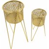 Mauro Ferretti stojan na kvety Glod set 2 21x20x46 a 18x18x32 cm zlatý