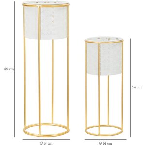 Mauro Ferretti stojan na kvety Whity sada 2 Ø 17x46 a 14x34 cm biele zlato