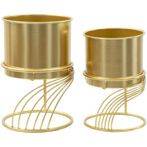 Mauro Ferretti stojan na rastliny Spirally Set 2-dielny Ø 23x35-20x30 cm zlatý