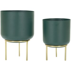 Mauro Ferretti stojan na kvety Grent Set 2-dielny Ø 20x29-16x24 cm zelená zlatá