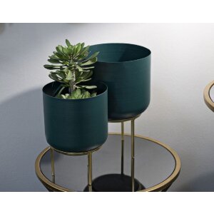 Mauro Ferretti stojan na kvety Grent Set 2-dielny Ø 20x29-16x24 cm zelená zlatá