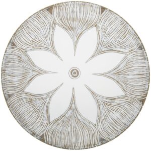 Mauro Ferretti dekoratívny podnos Atene Polyresin White Wash Ø 35,5x4,4 cm Boho Chic