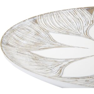 Mauro Ferretti dekoratívny podnos Atene Polyresin White Wash Ø 35,5x4,4 cm Boho Chic
