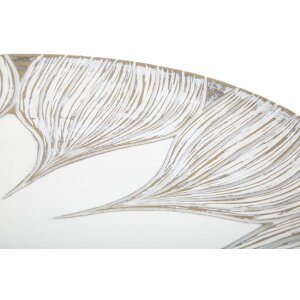 Mauro Ferretti dekoratívny podnos Atene Polyresin White Wash Ø 35,5x4,4 cm Boho Chic