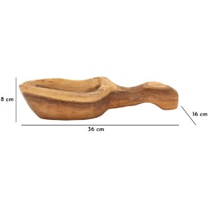 Mauro Ferretti dekoratívna miska lyžica 36x16x8 cm hnedá