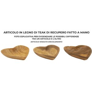 Mauro Ferretti dekoratívna miska Kiha v tvare srdca 15x17x3,5 cm hnedá