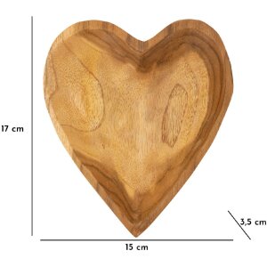 Mauro Ferretti dekoratívna miska Kiha v tvare srdca 15x17x3,5 cm hnedá