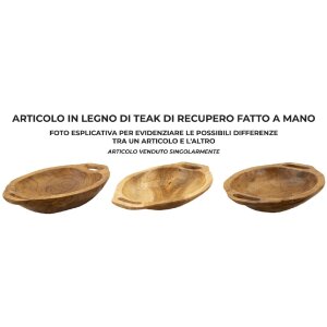 Dekoratívna miska Mauro Ferretti Wan 37x26,5x7 cm hnedá