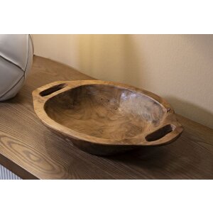 Dekoratívna miska Mauro Ferretti Wan 37x26,5x7 cm hnedá