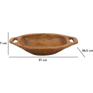 Dekoratívna miska Mauro Ferretti Wan 37x26,5x7 cm hnedá