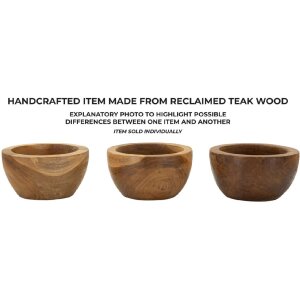 Podnos Erusi Simple Teak Ø 15x9,5 cm Hnedý Recyklovaný teak Ručná výroba