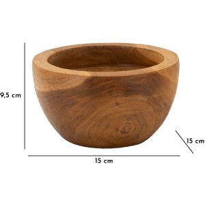 Podnos Erusi Simple Teak Ø 15x9,5 cm Hnedý Recyklovaný teak Ručná výroba
