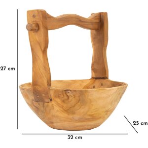 Mauro Ferretti dekoratívna miska Timbo v tvare košíka 32x25x27 cm hnedá