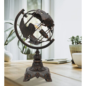 Stolná lampa Mauro Ferretti world economy E14 24x20x40 cm tmavá