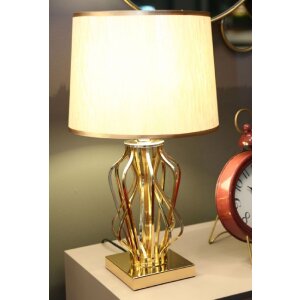 Stolná lampa Mauro Ferretti Glam X E27 Ø 30x52 cm zlatá farba krémová