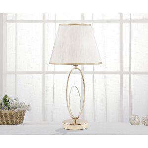 Stolná lampa Mauro Ferretti Glam Flush E27 Ø 24x47 cm zlatá farba krémová