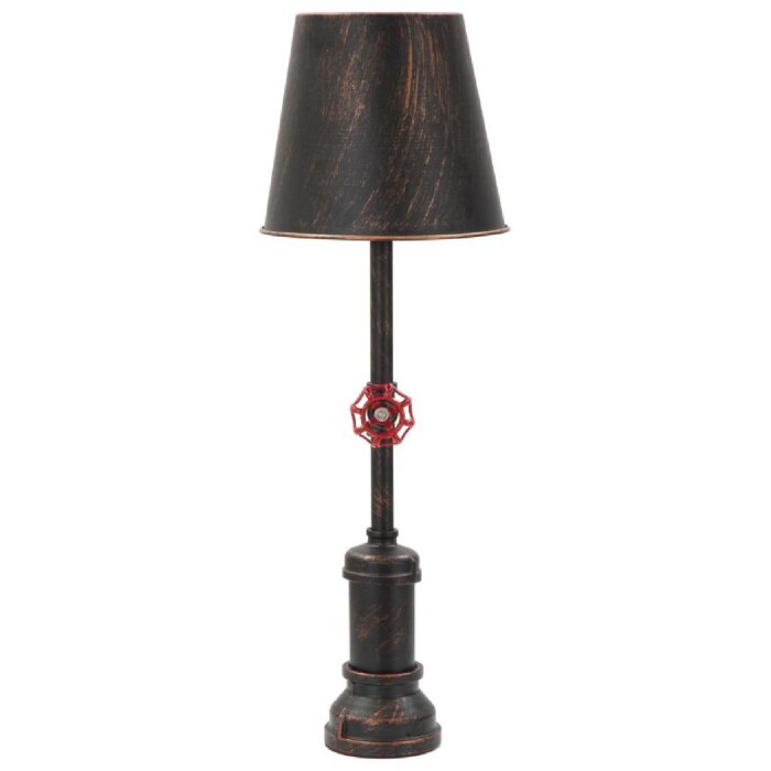 Stolná lampa Mauro Ferretti Manhattan Single E27 Ø 21x64 cm čierna meď