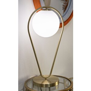 Stolná lampa Mauro Ferretti Glamy Ablegen E14 25x18x50 cm zlatá biela