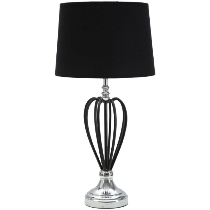 Mauro Ferretti Darky stolová lampa strieborná E27 Ø 28x56 cm čierna strieborná