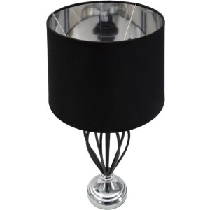 Mauro Ferretti Darky stolová lampa strieborná E27 Ø 28x56 cm čierna strieborná