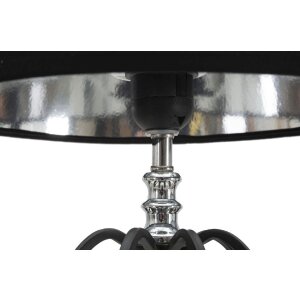 Mauro Ferretti Darky stolová lampa strieborná E27 Ø 28x56 cm čierna strieborná