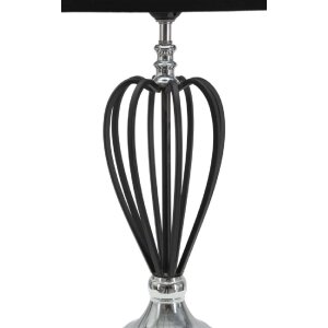 Mauro Ferretti Darky stolová lampa strieborná E27 Ø 28x56 cm čierna strieborná