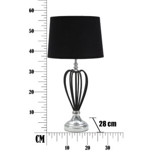 Mauro Ferretti Darky stolová lampa strieborná E27 Ø 28x56 cm čierna strieborná