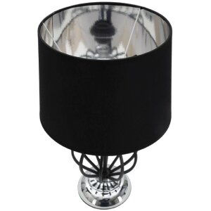 Mauro Ferretti Darky stolová lampa strieborná E27 Ø 28x44,5 cm čierna strieborná