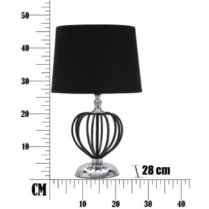 Mauro Ferretti Darky stolová lampa strieborná E27 Ø 28x44,5 cm čierna strieborná