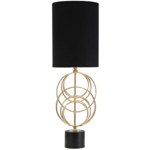 Mauro Ferretti Circly stolová lampa E27 Ø 22,5x65 cm zlatá čierna
