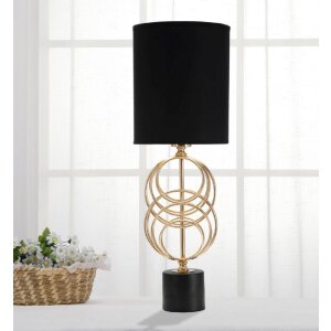 Mauro Ferretti Circly stolová lampa E27 Ø 20x58,5 cm zlatá čierna
