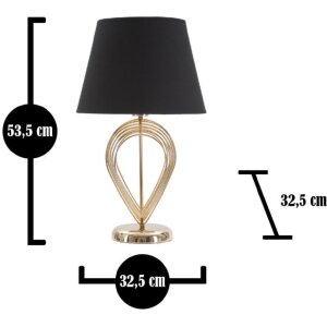 Stolná lampa Mauro Ferretti Maxt E27 Ø 32,5x53,5 cm zlatá čierna