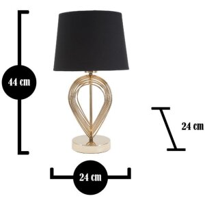 Stolná lampa Mauro Ferretti Maxt E27 Ø 24x44 cm zlatá čierna