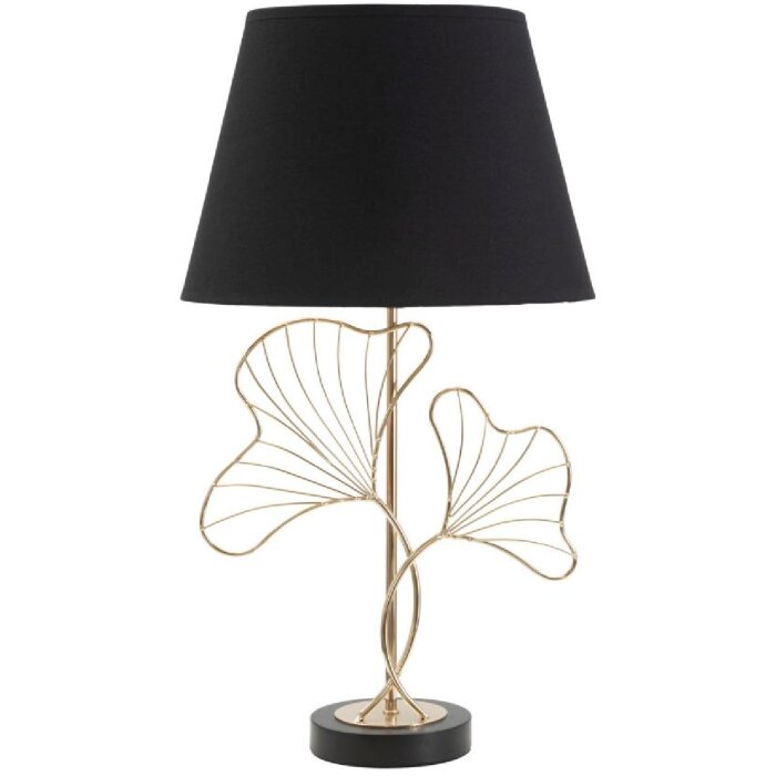 Stolná lampa Mauro Ferretti listy E27 Ø 30x60 cm čierna zlatá