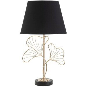 Stolná lampa Mauro Ferretti listy E27 Ø 30x60 cm čierna zlatá
