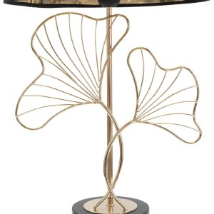 Stolná lampa Mauro Ferretti listy E27 Ø 30x60 cm čierna zlatá