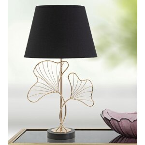 Stolná lampa Mauro Ferretti listy E27 Ø 30x60 cm čierna zlatá