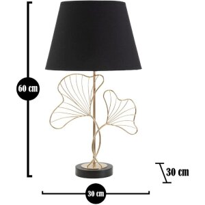 Stolná lampa Mauro Ferretti listy E27 Ø 30x60 cm čierna zlatá