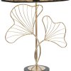 Stolná lampa Mauro Ferretti listy E27 Ø 30x60 cm čierna zlatá