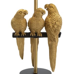 Mauro Ferretti stolová lampa papagáje E27 Ø 30x62,5 cm čierna zlatá