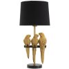 Mauro Ferretti stolová lampa papagáje E27 Ø 30x62,5 cm čierna zlatá