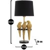 Mauro Ferretti stolová lampa papagáje E27 Ø 30x62,5 cm čierna zlatá